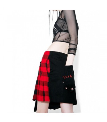 Women Fashion Plaid Skirt Sexy Utility Kilt Buckle Short Skirt Sultry Fashion Kilt